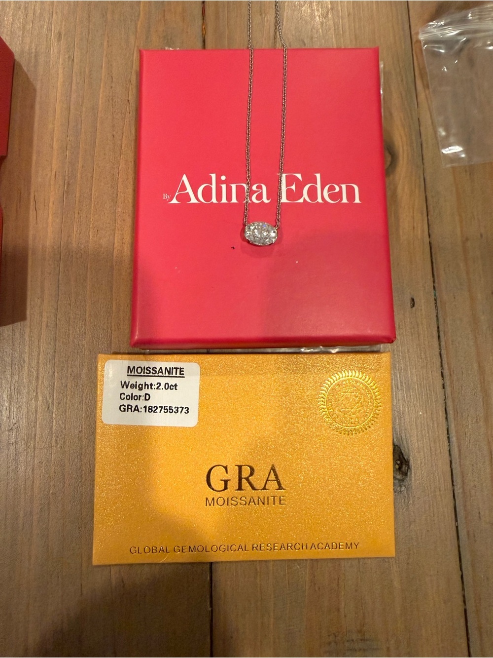 Adina Eden Silver Moissanite Pendant Necklace - White 2ct oval